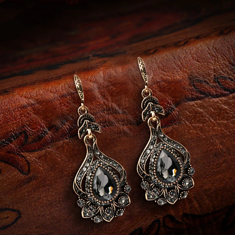 Gray Crystal Bridal Earrings