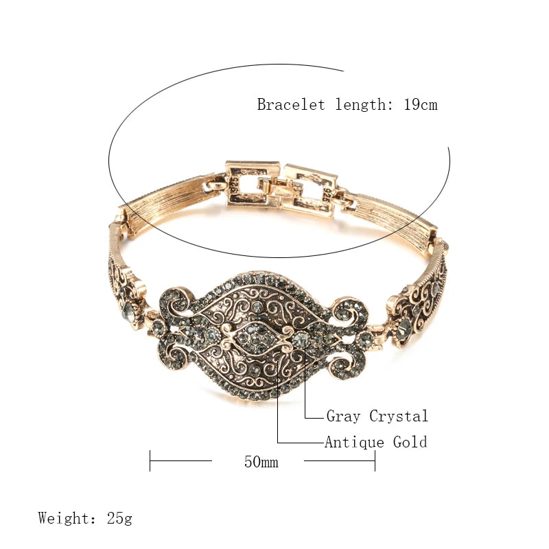 Boho Women Link Bracelet Antique Gold