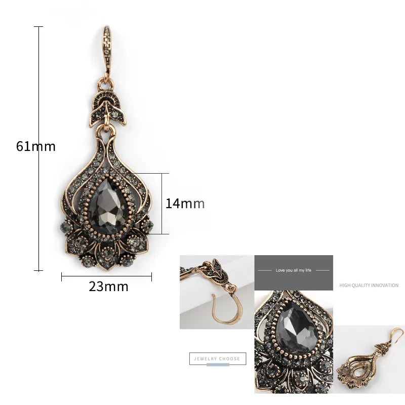 Gray Crystal Bridal Earrings