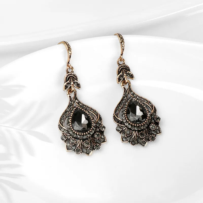 Gray Crystal Bridal Earrings