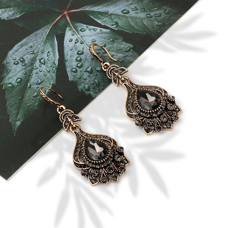 Gray Crystal Bridal Earrings