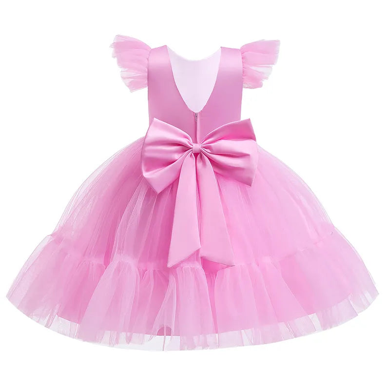 Pink Kid Girl Wedding Dress Baby Pageant