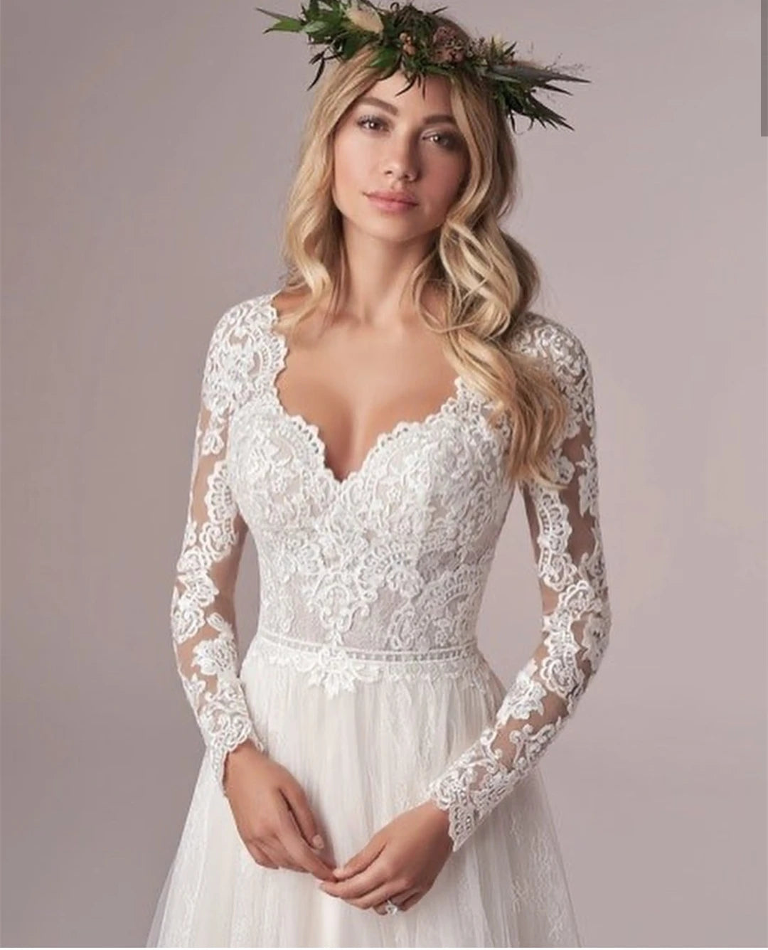 Bohemian Long Sleeves Wedding Dress