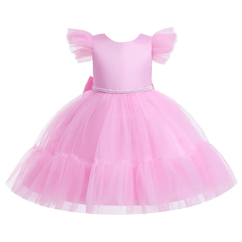 Pink Kid Girl Wedding Dress Baby Pageant