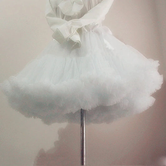 White Short Women Petticoat Underskirt