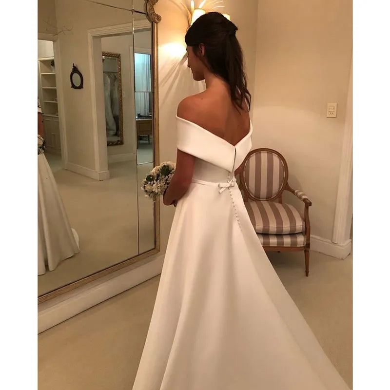 Wedding Dresses Satin Off The Shoulder