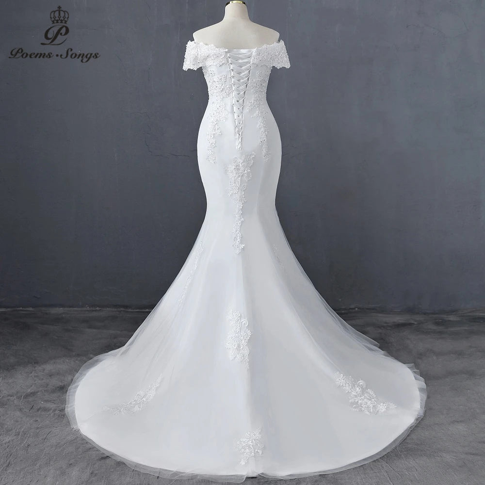 Sweetheart Boat neck style mermaid wedding dress