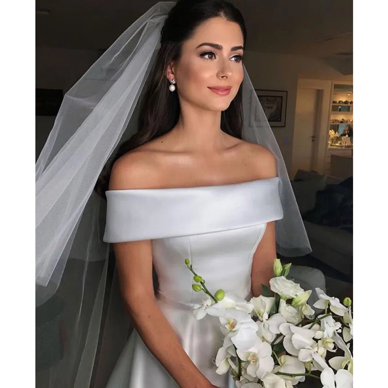 Wedding Dresses Satin Off The Shoulder