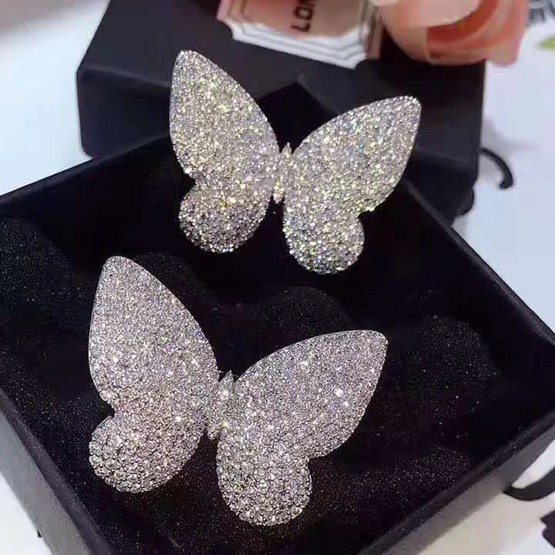 Beautiful Butterfly Ring White Gold