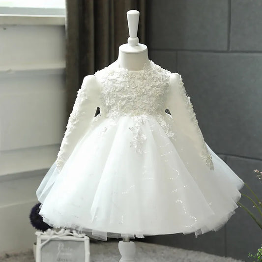 Baby Girl Wedding Dress Long Sleeve Newborn Girls Dress