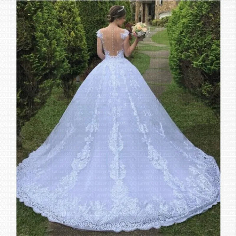 Backless Princess Embroidery Wedding Dress