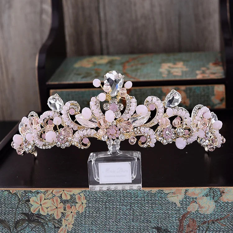 Baroque handmade bridal tiaras crown vintage wedding hair accessories