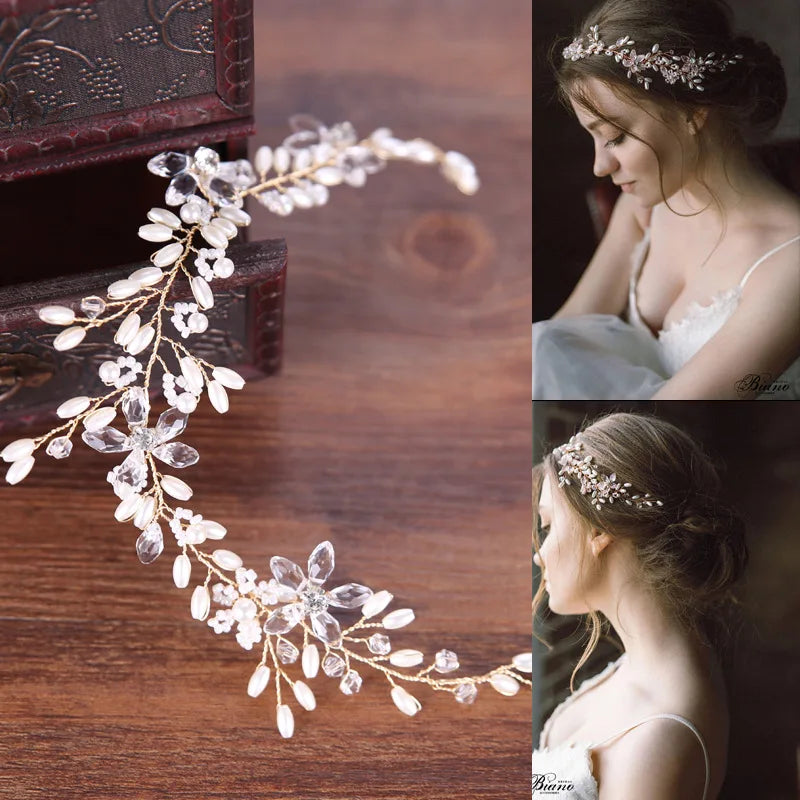 Fashion Leaves bridal hair accessories Handmade Crystal