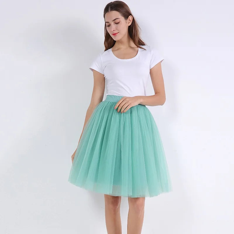 Party Train Puffy 5 Layer Petticoat Fashion Women Tulle Skirt