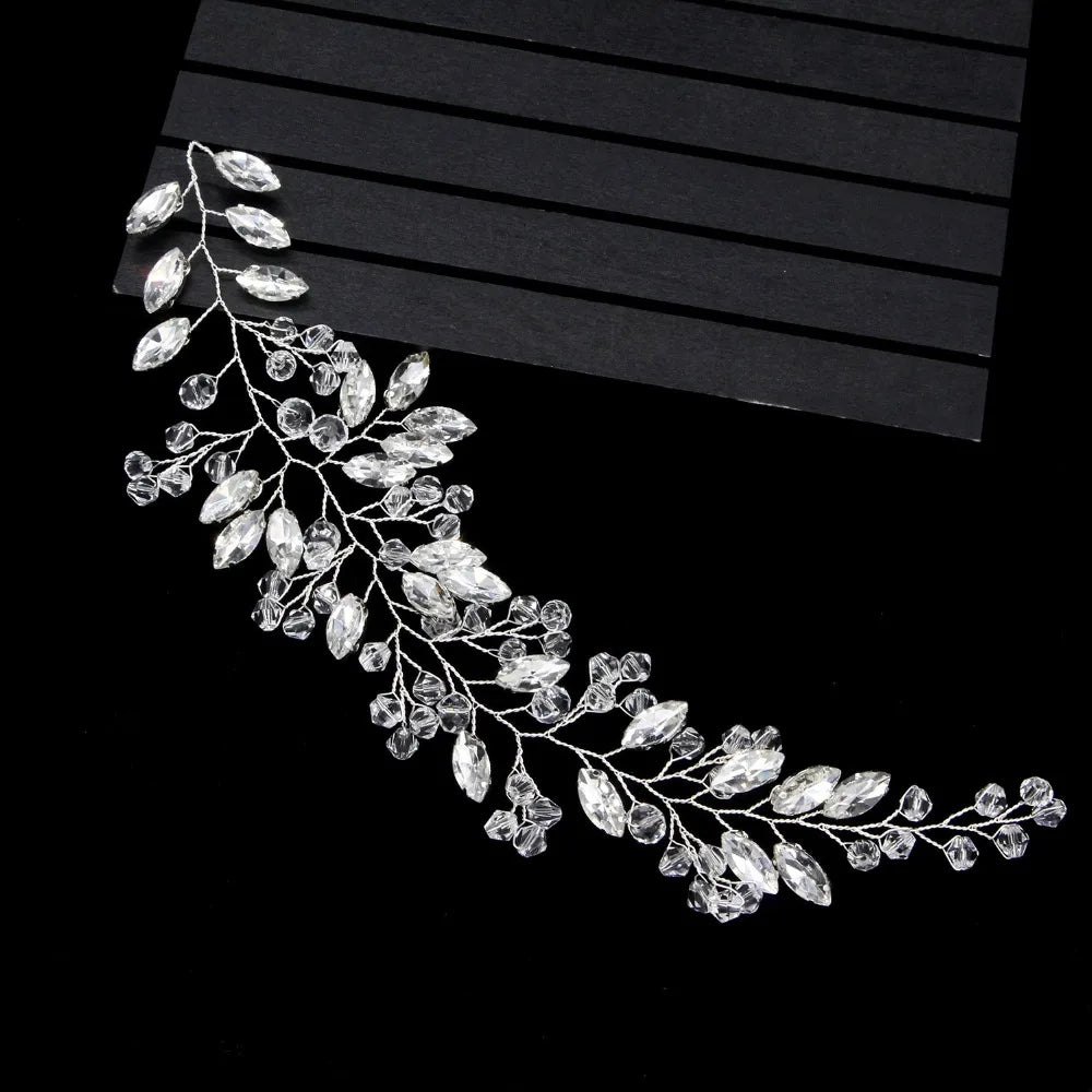 Fashion Leaves bridal hair accessories Handmade Crystal