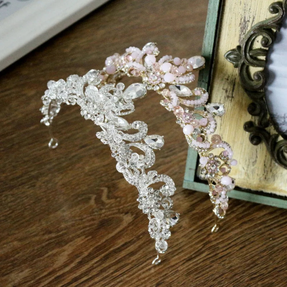 Baroque handmade bridal tiaras crown vintage wedding hair accessories