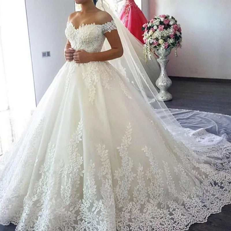 Off Shoulder Wedding Dress