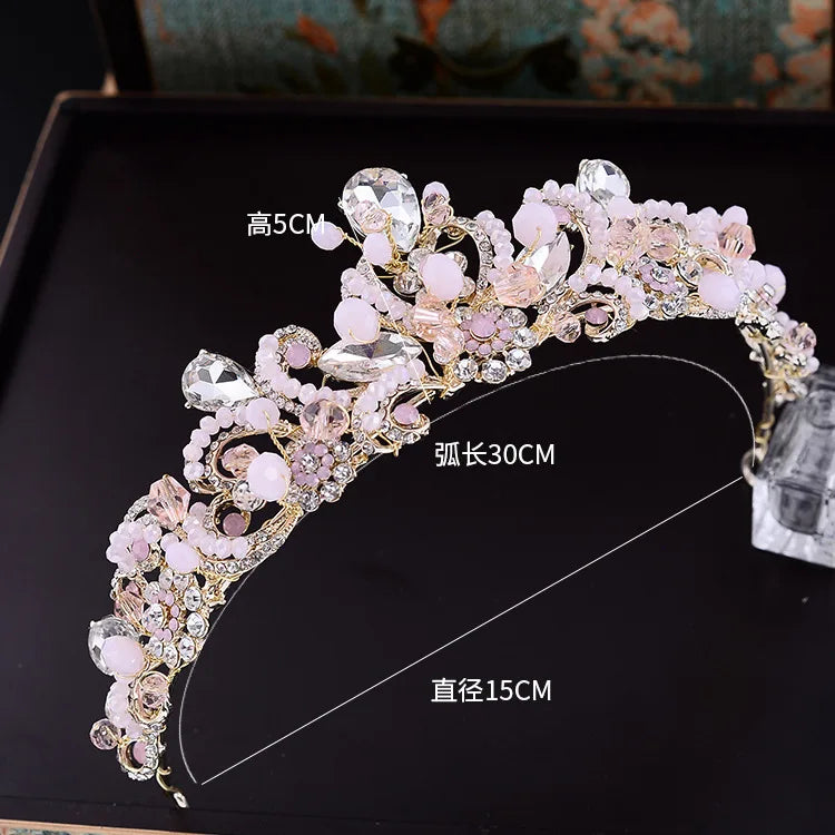 Baroque handmade bridal tiaras crown vintage wedding hair accessories