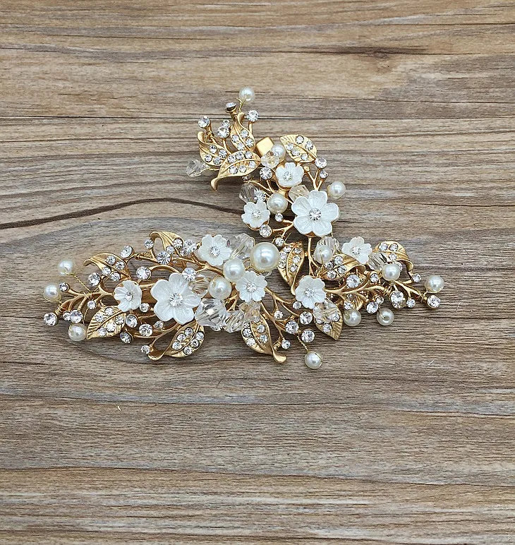 pearl flower hair clip