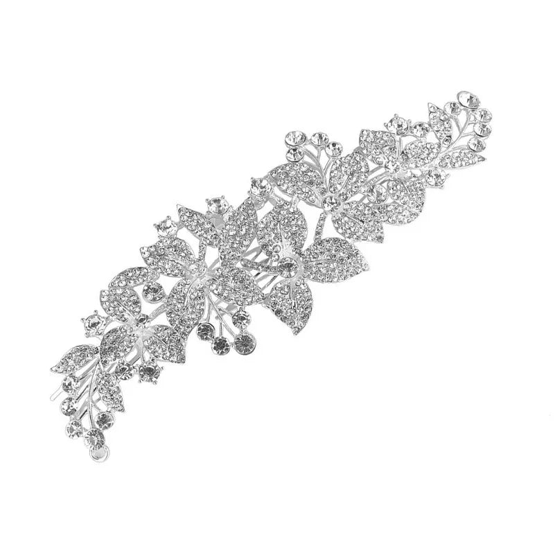 Luxury Crystal Bridal Hair Comb Clip Flower Rhinestone Hair Combs