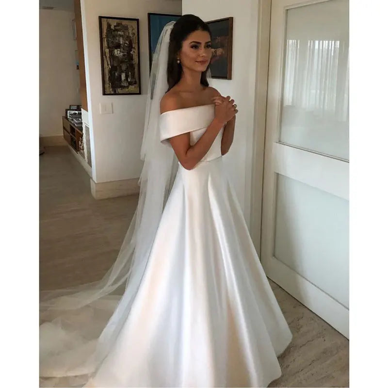 Wedding Dresses Satin Off The Shoulder