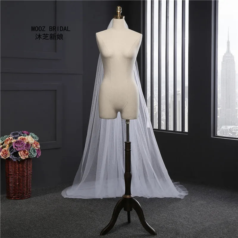 Ivory White Two Layer Wedding Veil With Metal Comb