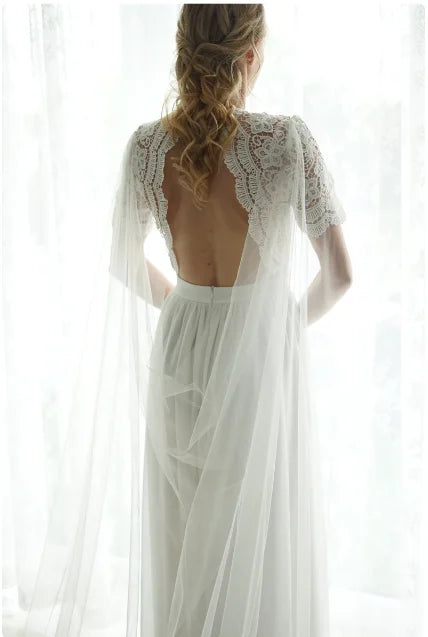 Bridal Cape Wedding Cloak Veil Long