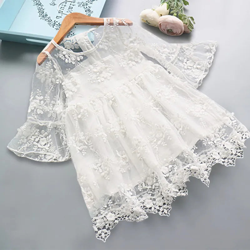 Autumn Girl Dresses Lace Flower