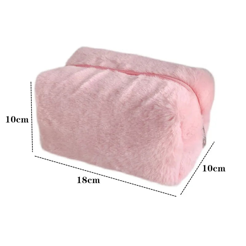 Fur Makeup Bags for Travel Cosmetic Bag