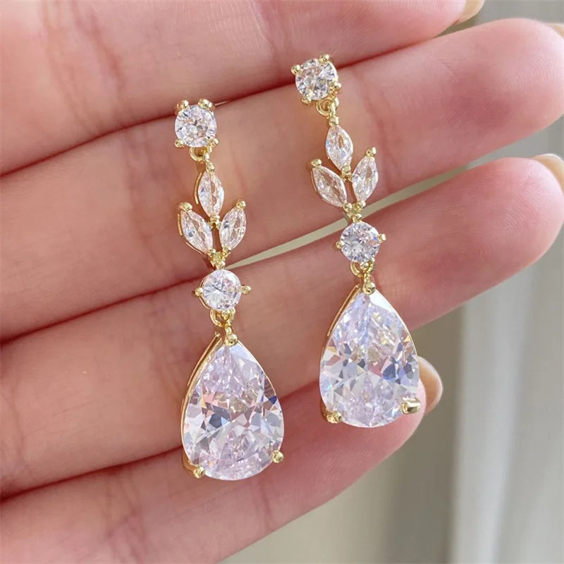 Luxury Cubic Zirconia Necklace Earrings Rings Set