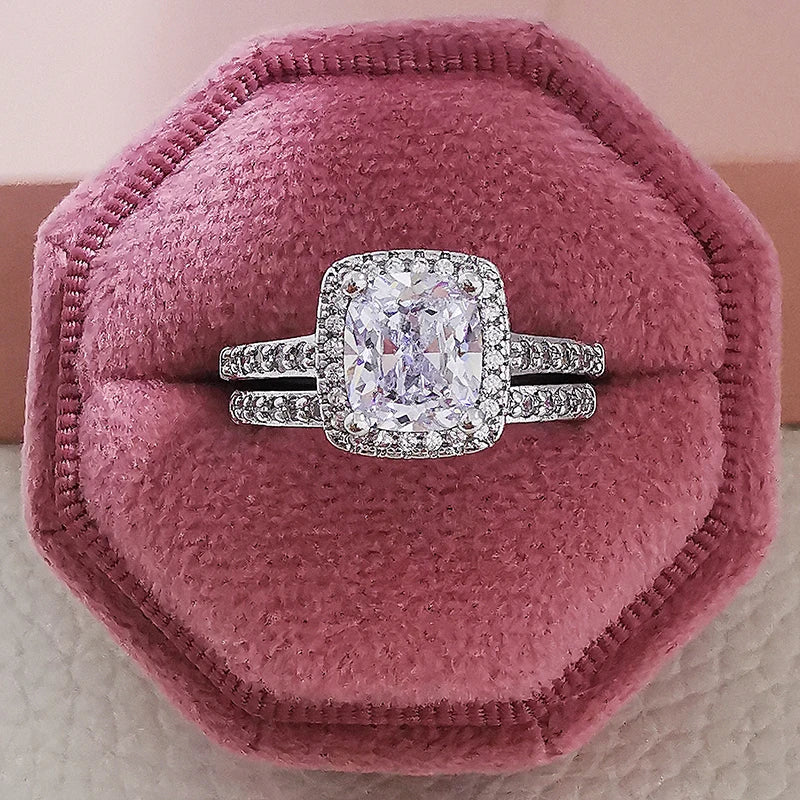 Cushion Cut Ring Set Engagement Ring