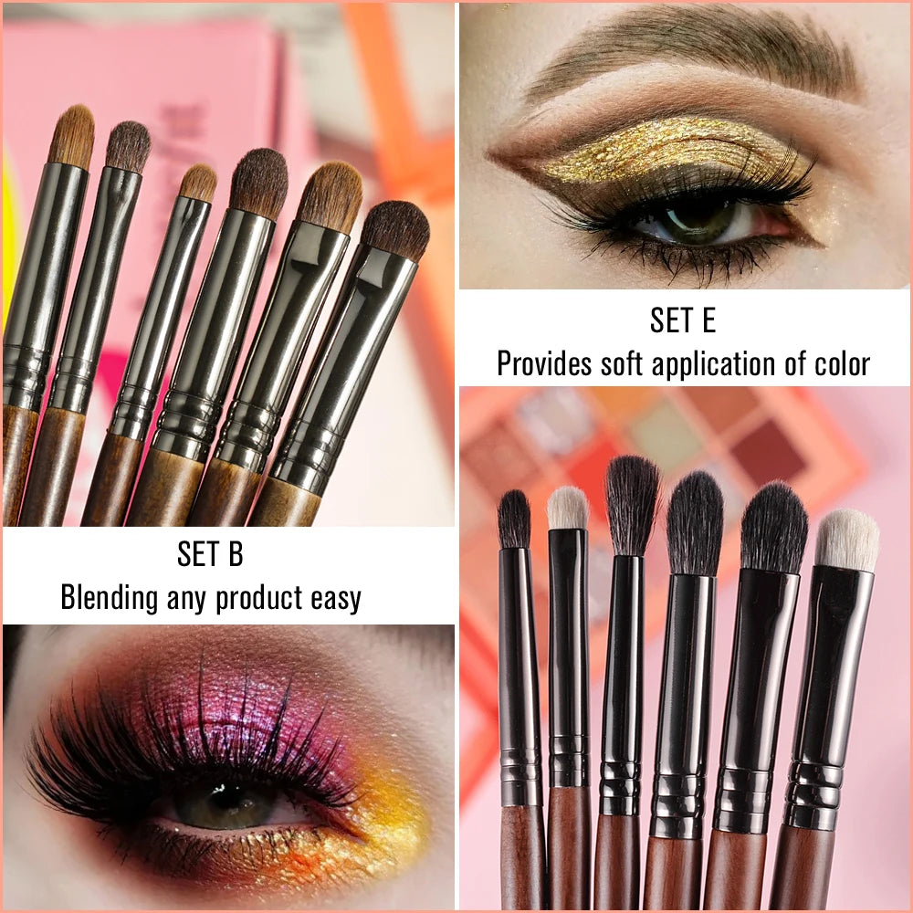 Cosmetic 2/6 pcs Makeup Eye Shadow Brush Set