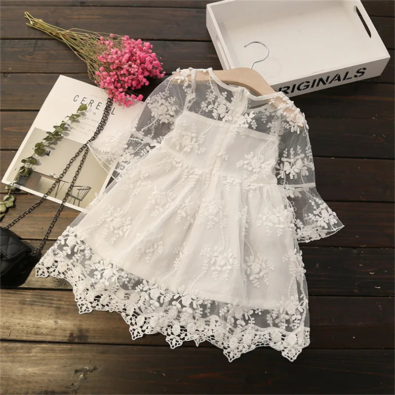 Autumn Girl Dresses Lace Flower