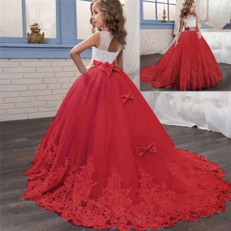 Girls Christmas Wedding Evening Party Dress