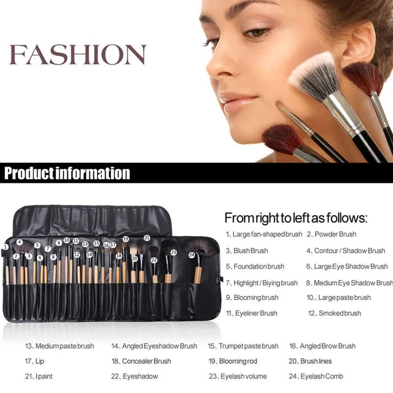 24 pcs Makeup Brush Sets Professional Cosmetics Brushes