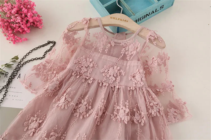 Autumn Girl Dresses Lace Flower