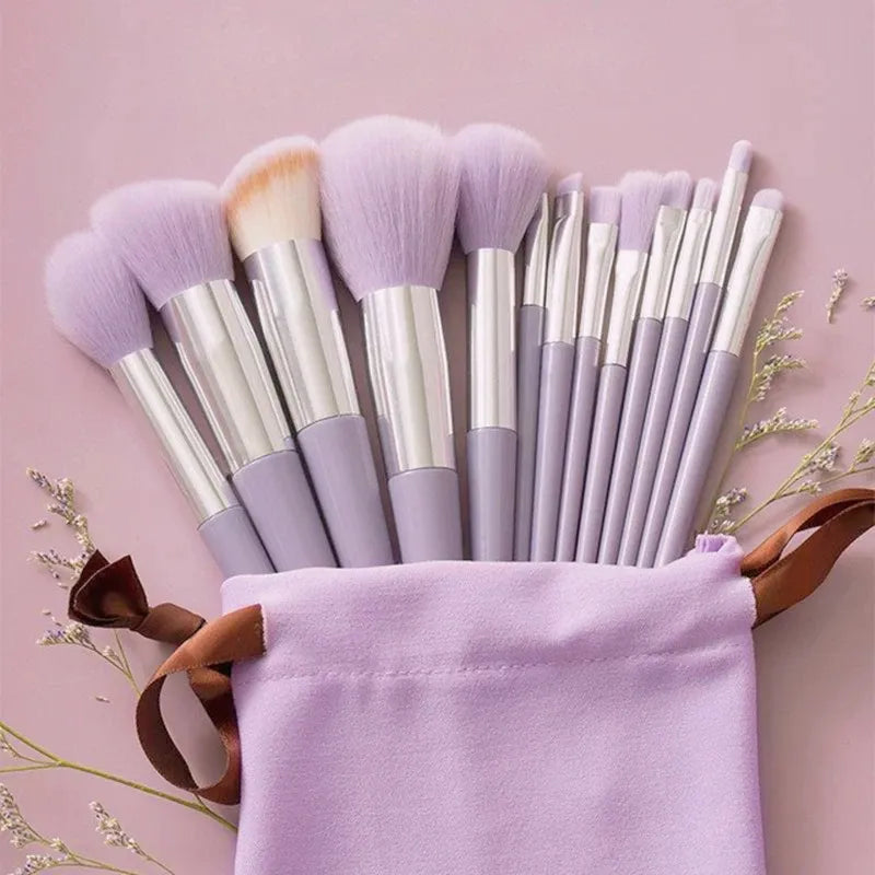 13/8PCS Makeup Brushes Pro Green Brush Set