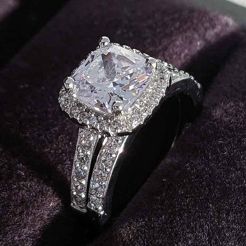 Cushion Cut Ring Set Engagement Ring