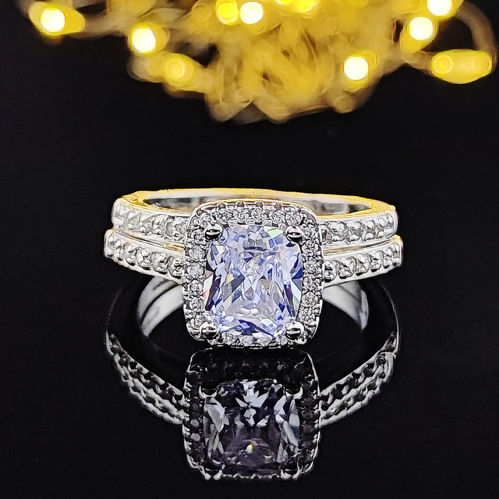 Cushion Cut Ring Set Engagement Ring